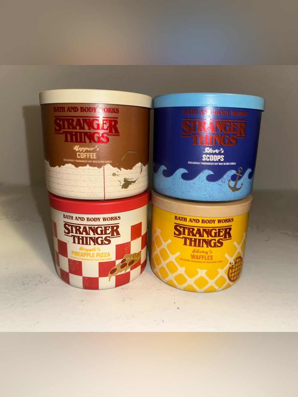 Bath & Body Works Stranger Things Three Wick Candles - Set of 4